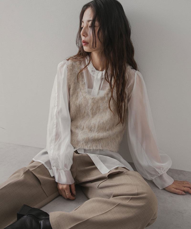 ミックスシャギーニットビスチェ