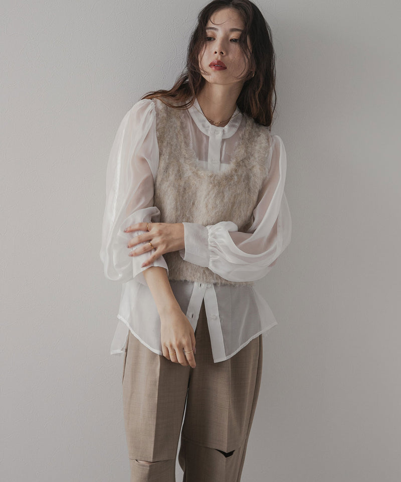 ミックスシャギーニットビスチェ