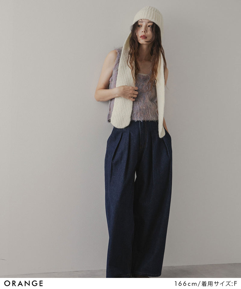 ミックスシャギーニットビスチェ