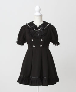 レースアップジャンスカ風ドッキングワンピース