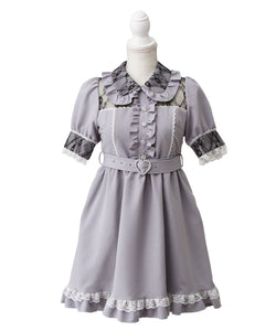 キラキラビジューレース重ねワンピース