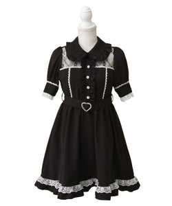 キラキラビジューレース重ねワンピース