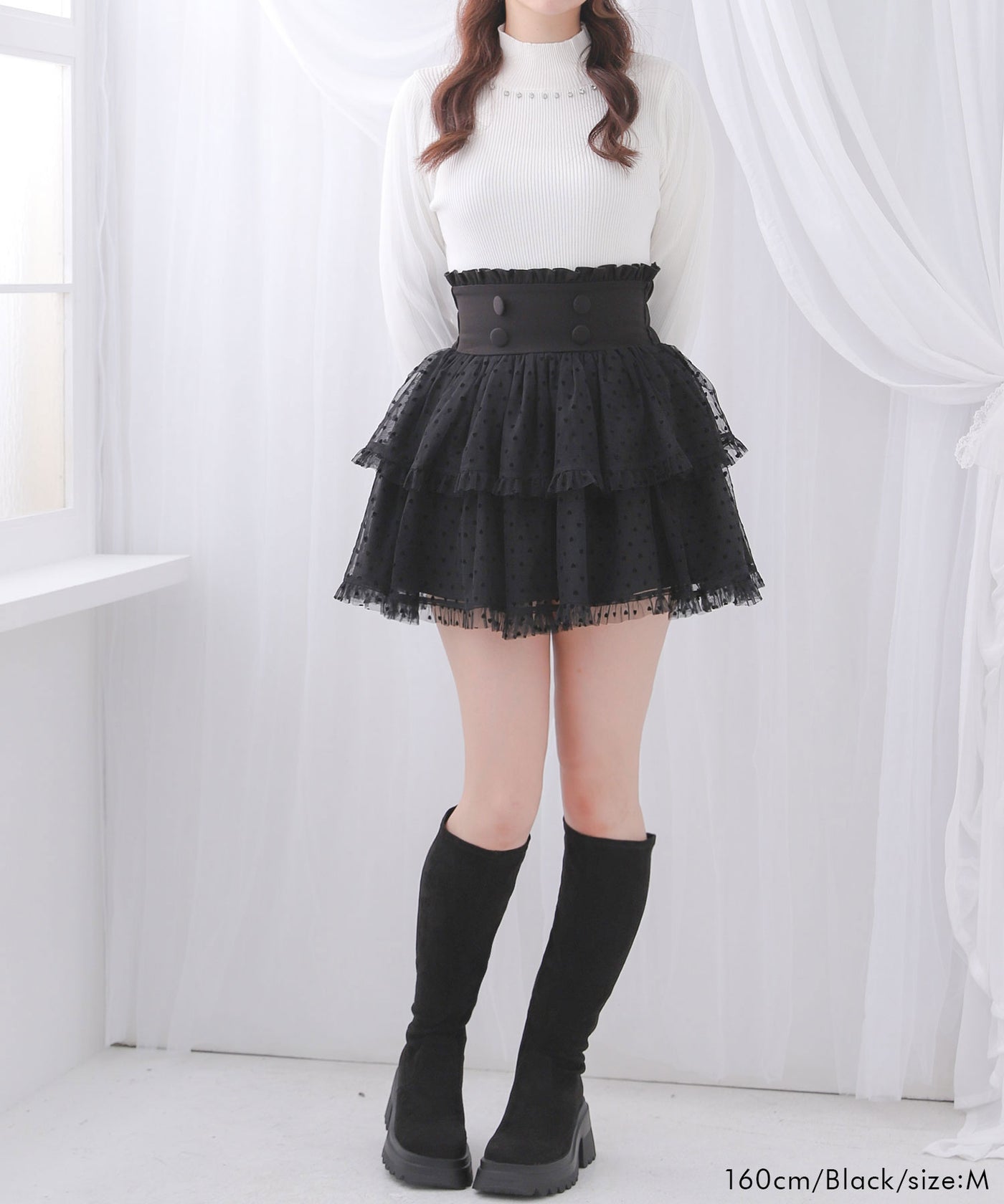 DEICY ハートドットミディスカート ハートドット柄ティアードスカート | outlet | axes femme
