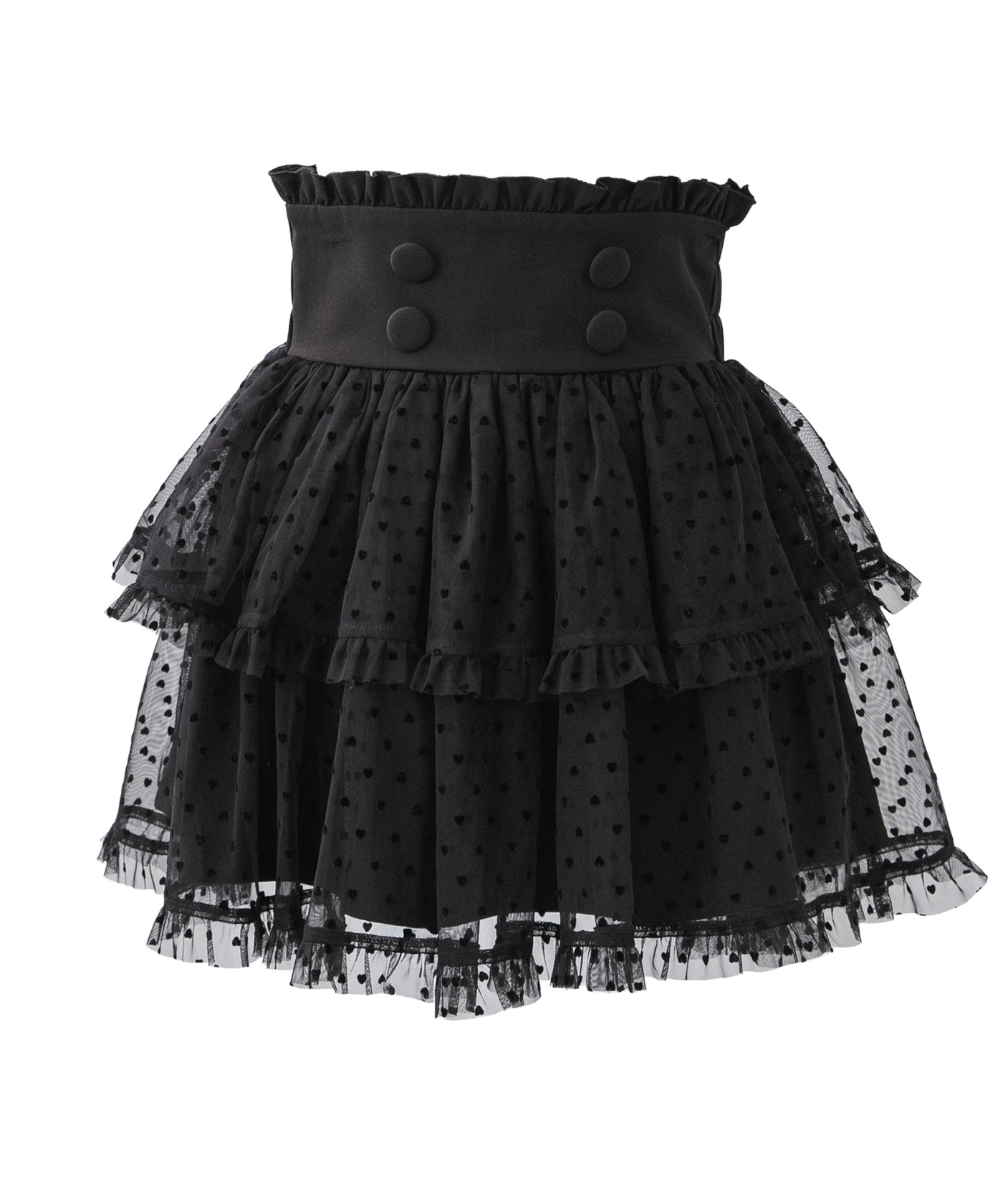 【新品未使用】Heartful Heartティアードスカート ハートドットチュールティアードスカート【大きいサイズ有り