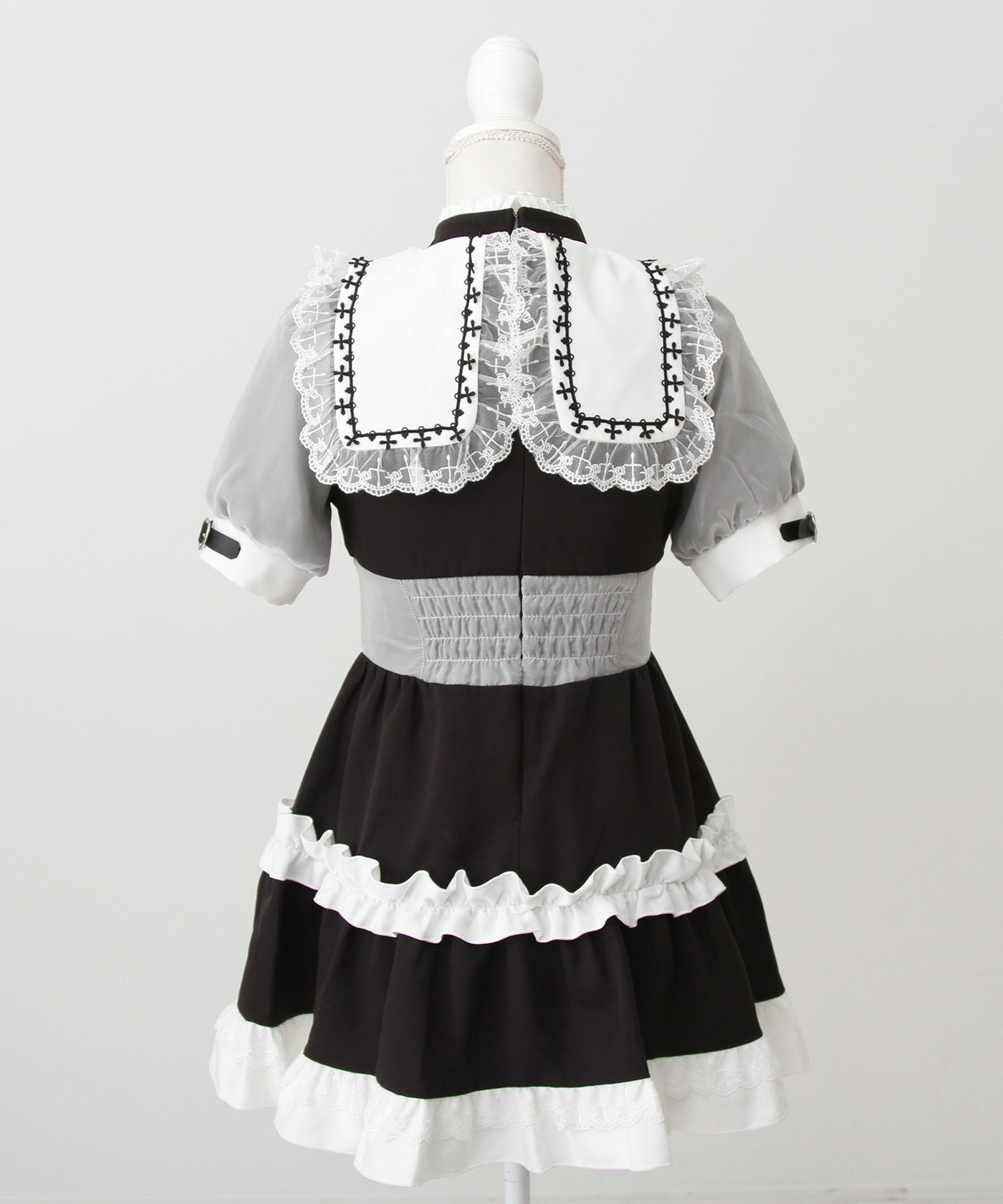 ゴシック十字架レースアップティアード風ワンピース