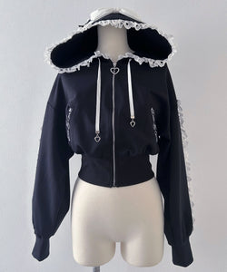 UVカットハートフリルサムホールパーカー