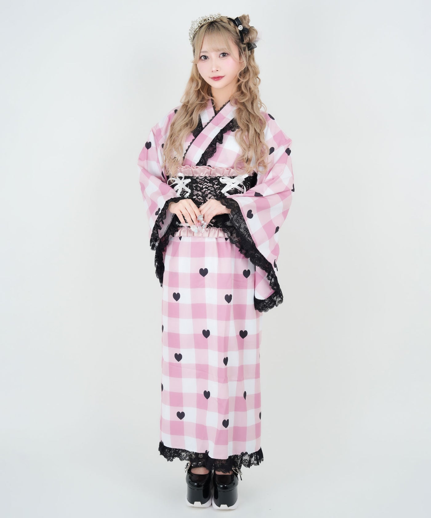 夢展望　【舞々悪魔】ビッグギンガムセットアップ浴衣　dearmylove 舞々悪魔】ビッグギンガムセットアップ浴衣 – レディース