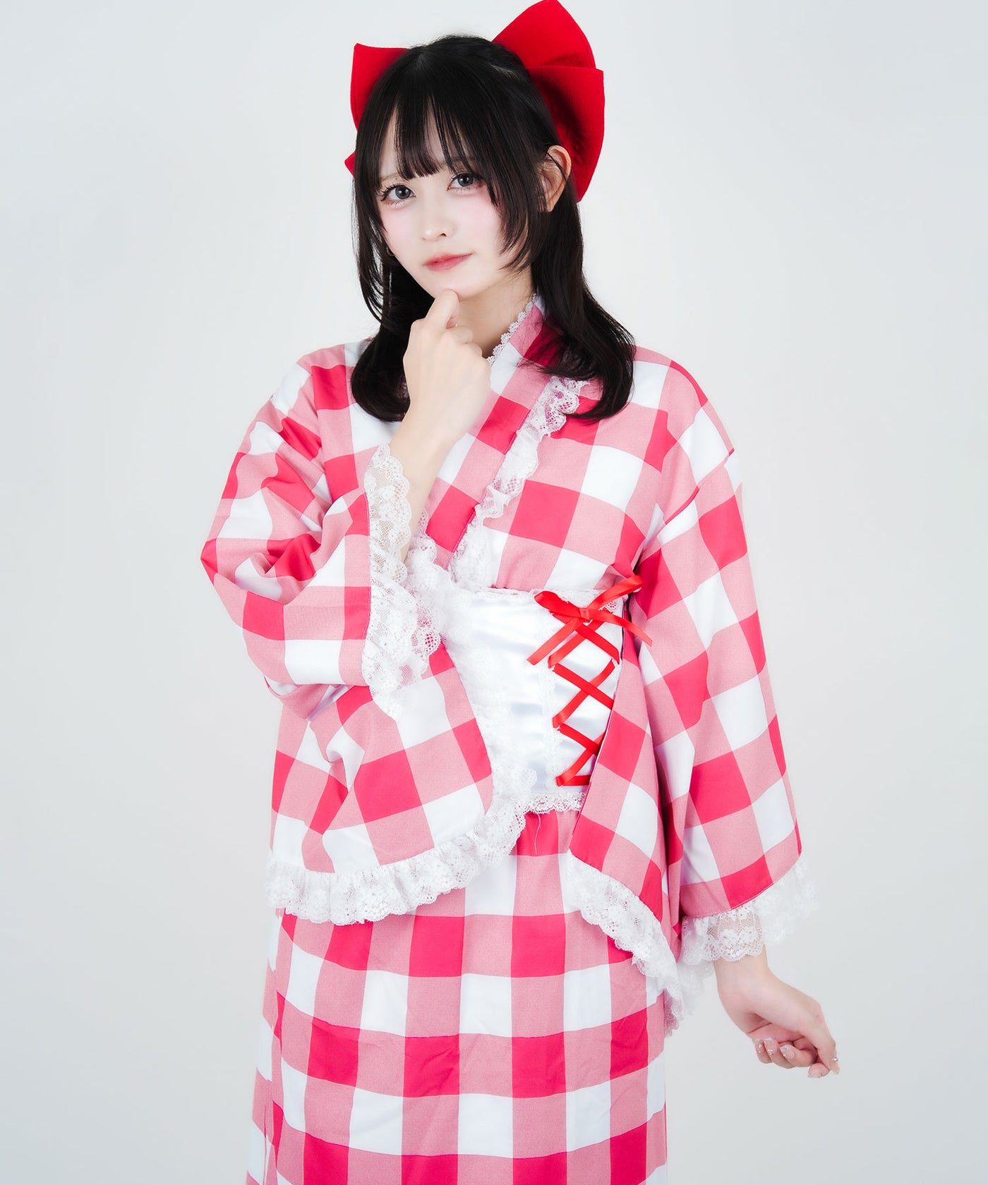 新春セール】【舞々悪魔】ビッグギンガムセットアップ浴衣