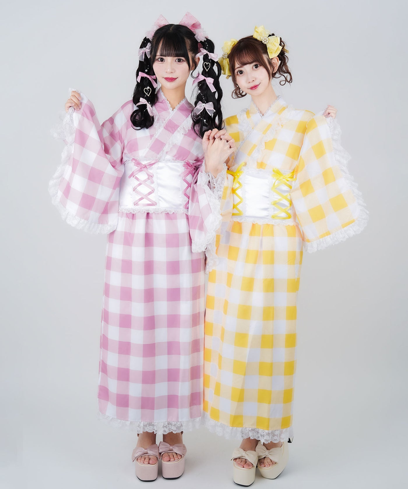 舞々悪魔】ビッグギンガムセットアップ浴衣 – レディースファッション