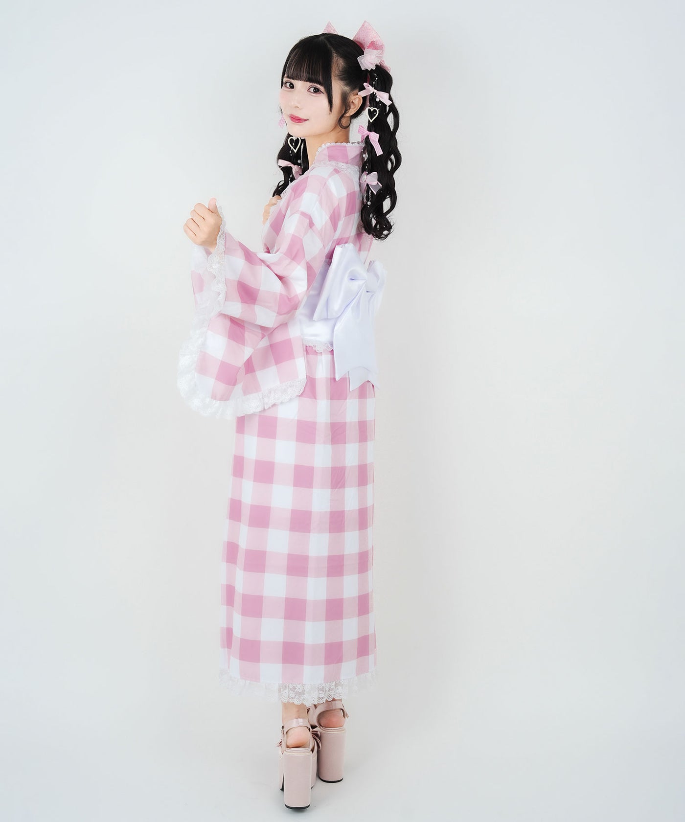 舞々悪魔】ビッグギンガムセットアップ浴衣 – レディースファッション