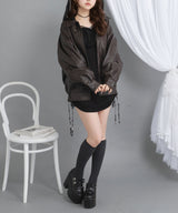 裾ドロストオーバーサイズ合皮ブルゾン【ジャケット】【コート】