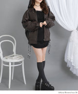 裾ドロストオーバーサイズ合皮ブルゾン【ジャケット】【コート】