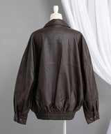 裾ドロストオーバーサイズ合皮ブルゾン【ジャケット】【コート】