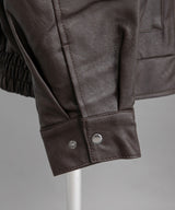 裾ドロストオーバーサイズ合皮ブルゾン【ジャケット】【コート】