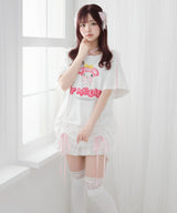 【ご好評につき完売しました】【海外発送不可】【サンリオ×DML】リボンレースビッグTシャツ