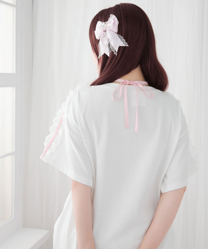 【ご好評につき完売しました】【海外発送不可】【サンリオ×DML】リボンレースビッグTシャツ
