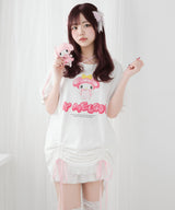 【ご好評につき完売しました】【海外発送不可】【サンリオ×DML】リボンレースビッグTシャツ