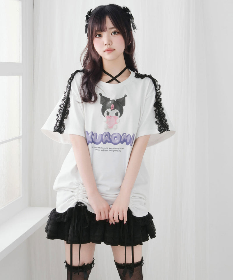【ご好評につき完売しました】【海外発送不可】【サンリオ×DML】リボンレースビッグTシャツ