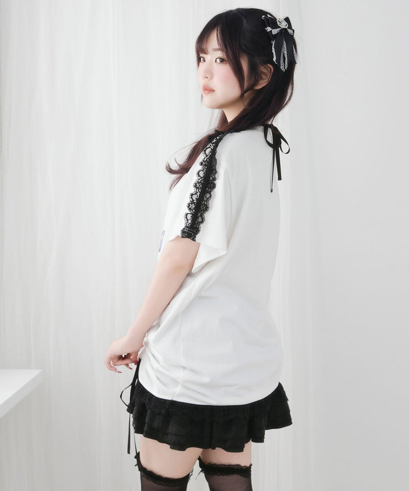 【ご好評につき完売しました】【海外発送不可】【サンリオ×DML】リボンレースビッグTシャツ