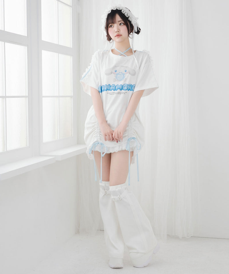 【ご好評につき完売しました】【海外発送不可】【サンリオ×DML】リボンレースビッグTシャツ
