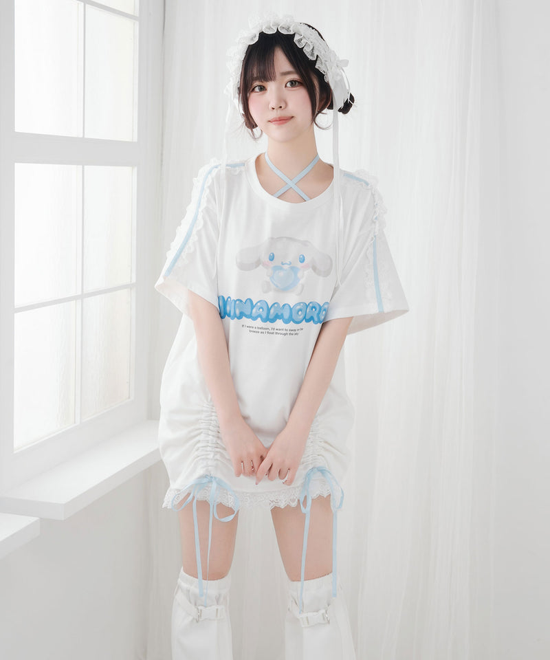 【ご好評につき完売しました】【海外発送不可】【サンリオ×DML】リボンレースビッグTシャツ