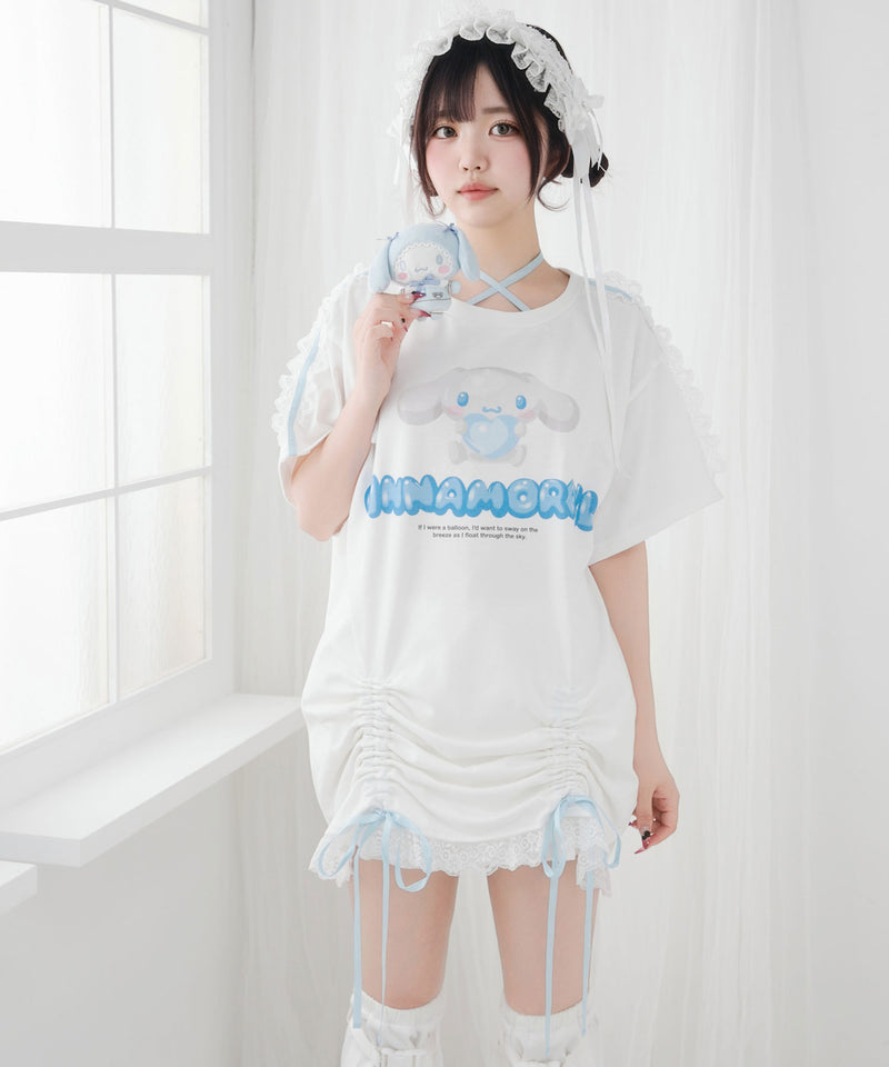 【ご好評につき完売しました】【海外発送不可】【サンリオ×DML】リボンレースビッグTシャツ