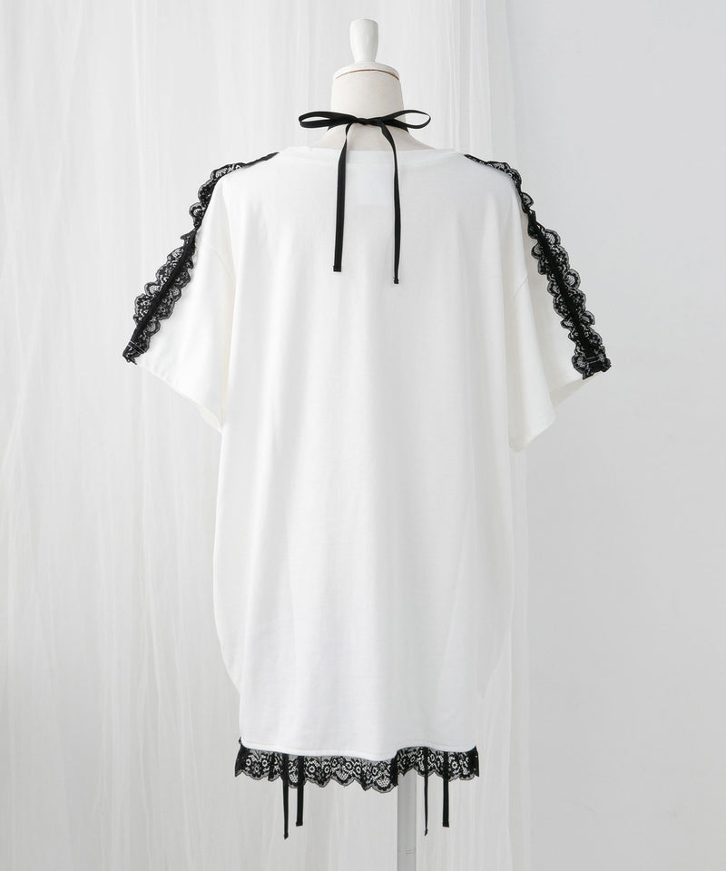 【ご好評につき完売しました】【海外発送不可】【サンリオ×DML】リボンレースビッグTシャツ