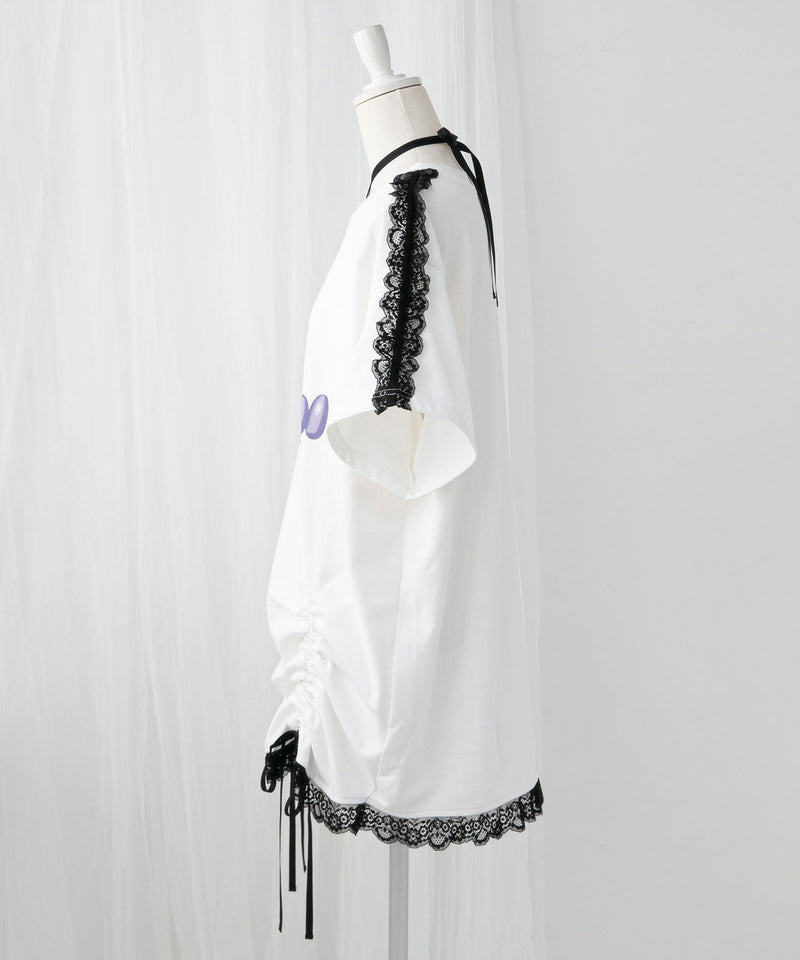 【ご好評につき完売しました】【海外発送不可】【サンリオ×DML】リボンレースビッグTシャツ