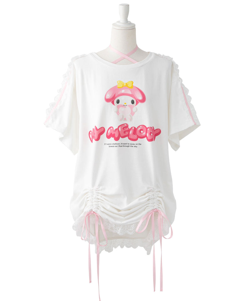【ご好評につき完売しました】【海外発送不可】【サンリオ×DML】リボンレースビッグTシャツ
