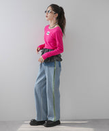 背あきカップ付きカラーロンT