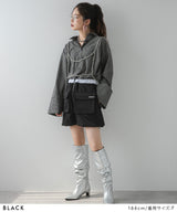 配色カラーバルーンミニジャージスカート