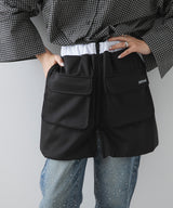 配色カラーバルーンミニジャージスカート