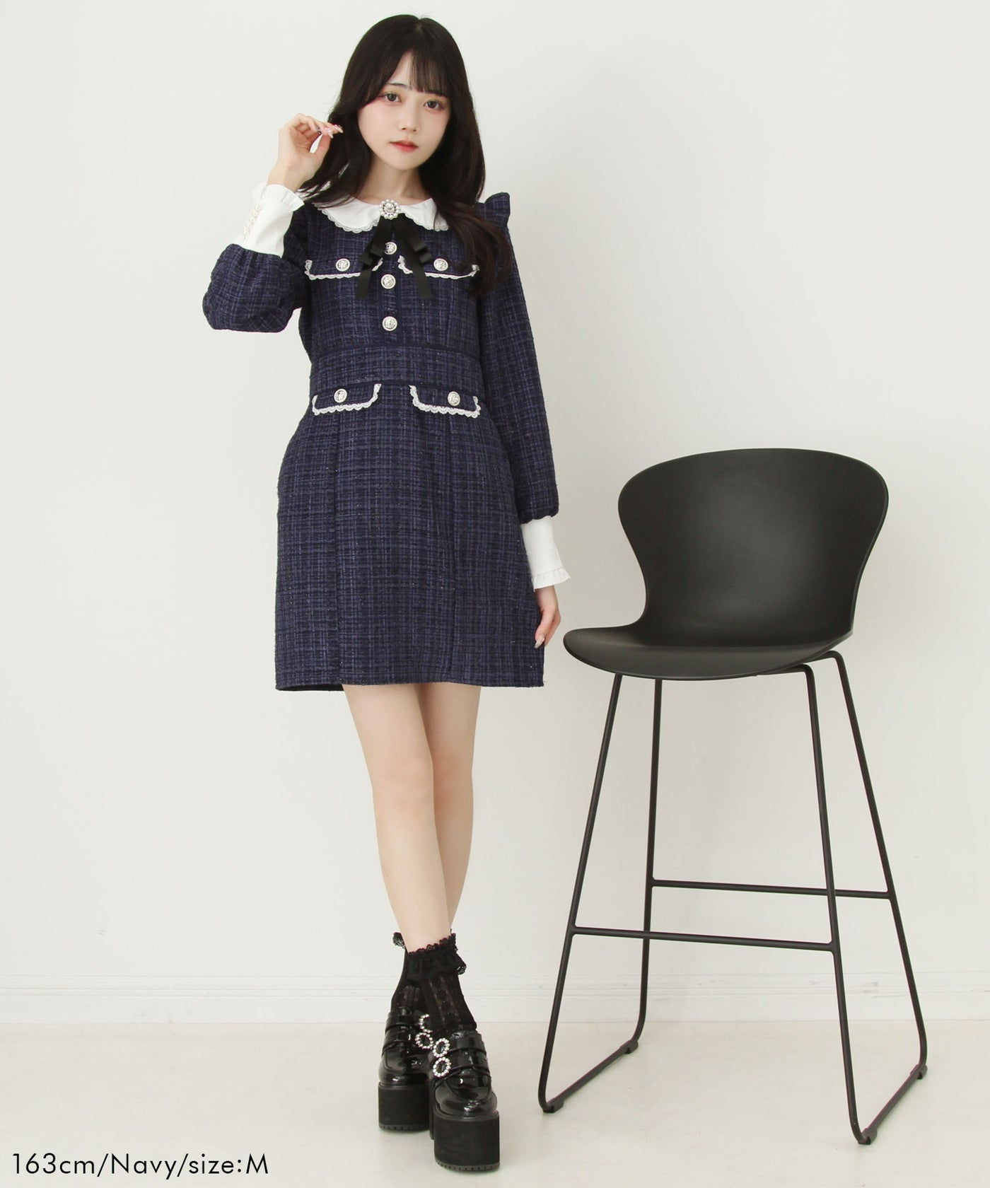 DearMyLove 夢展望　ラメツイードリボンタイトワンピース　L size ラメツイードリボンタイトワンピース – レディースファッション通販の