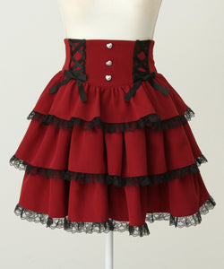 フリルレースアップリボンスカート