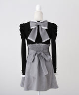 【予約　11/21発送】ドッキングリブカットリボンワンピース