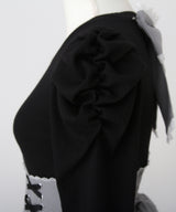 【予約　11/21発送】ドッキングリブカットリボンワンピース