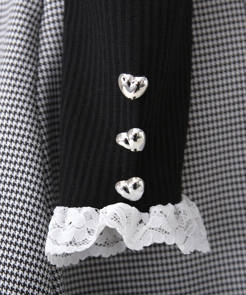 【予約　11/21発送】ドッキングリブカットリボンワンピース