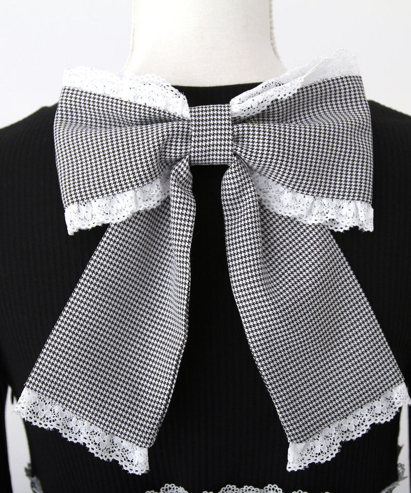 【予約　11/21発送】ドッキングリブカットリボンワンピース