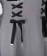 【予約　11/21発送】ドッキングリブカットリボンワンピース