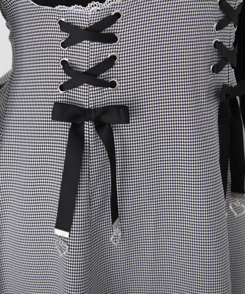 【予約　11/21発送】ドッキングリブカットリボンワンピース