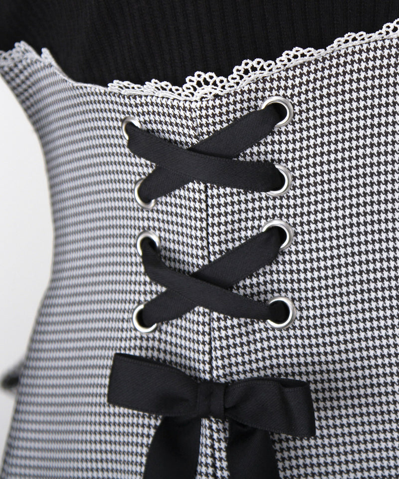 【予約　11/21発送】ドッキングリブカットリボンワンピース