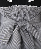 【予約　11/21発送】ドッキングリブカットリボンワンピース