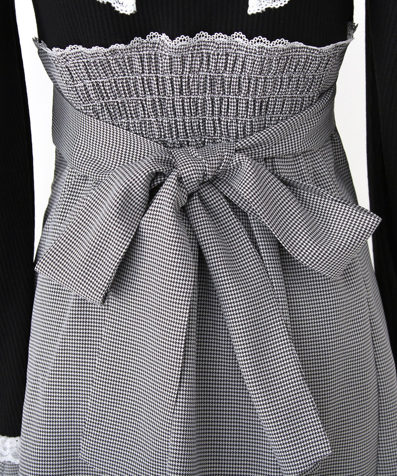 【予約　11/21発送】ドッキングリブカットリボンワンピース