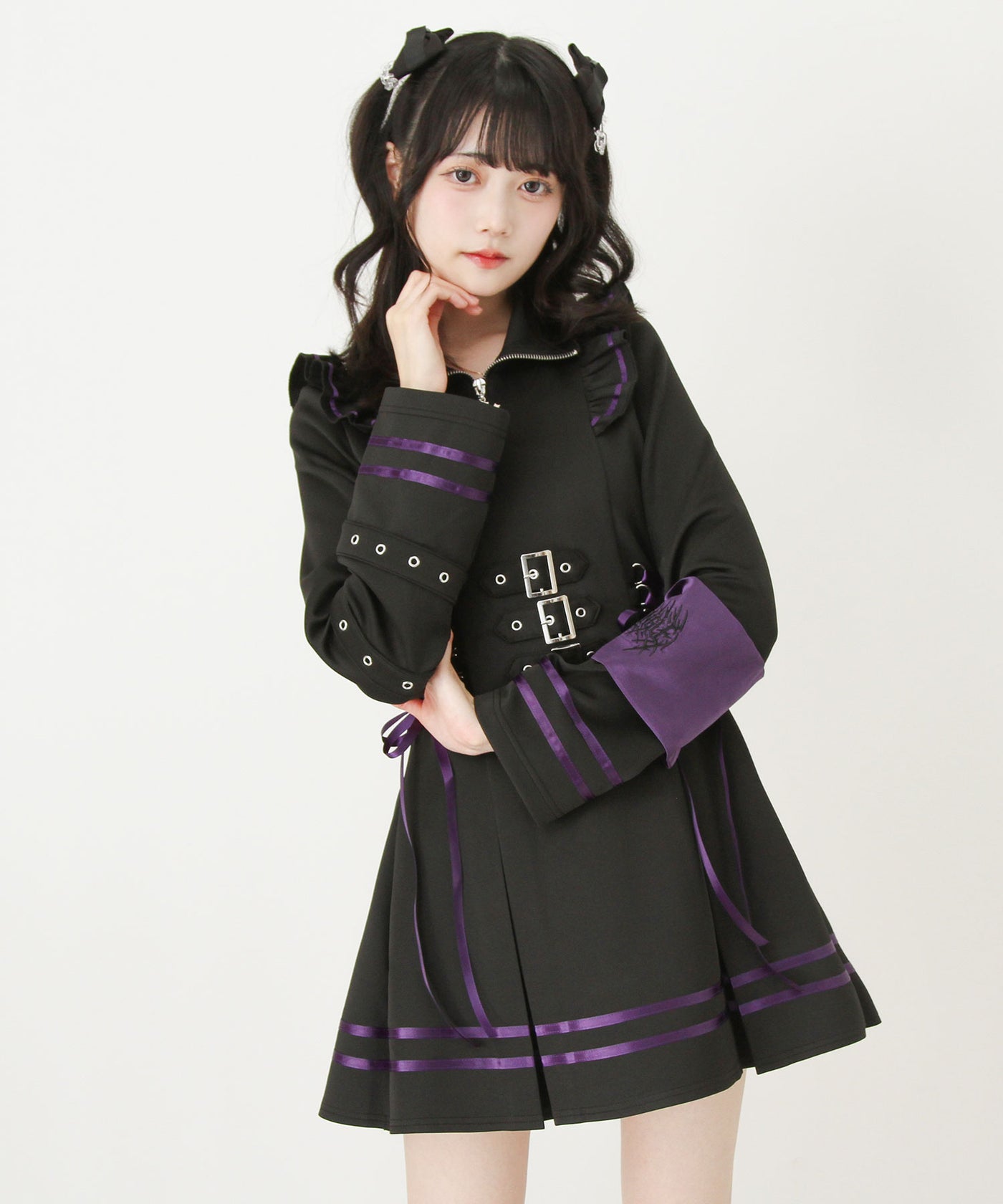 秋冬新作クーポン対象】十字架アームバンドサイドレースアップフリル