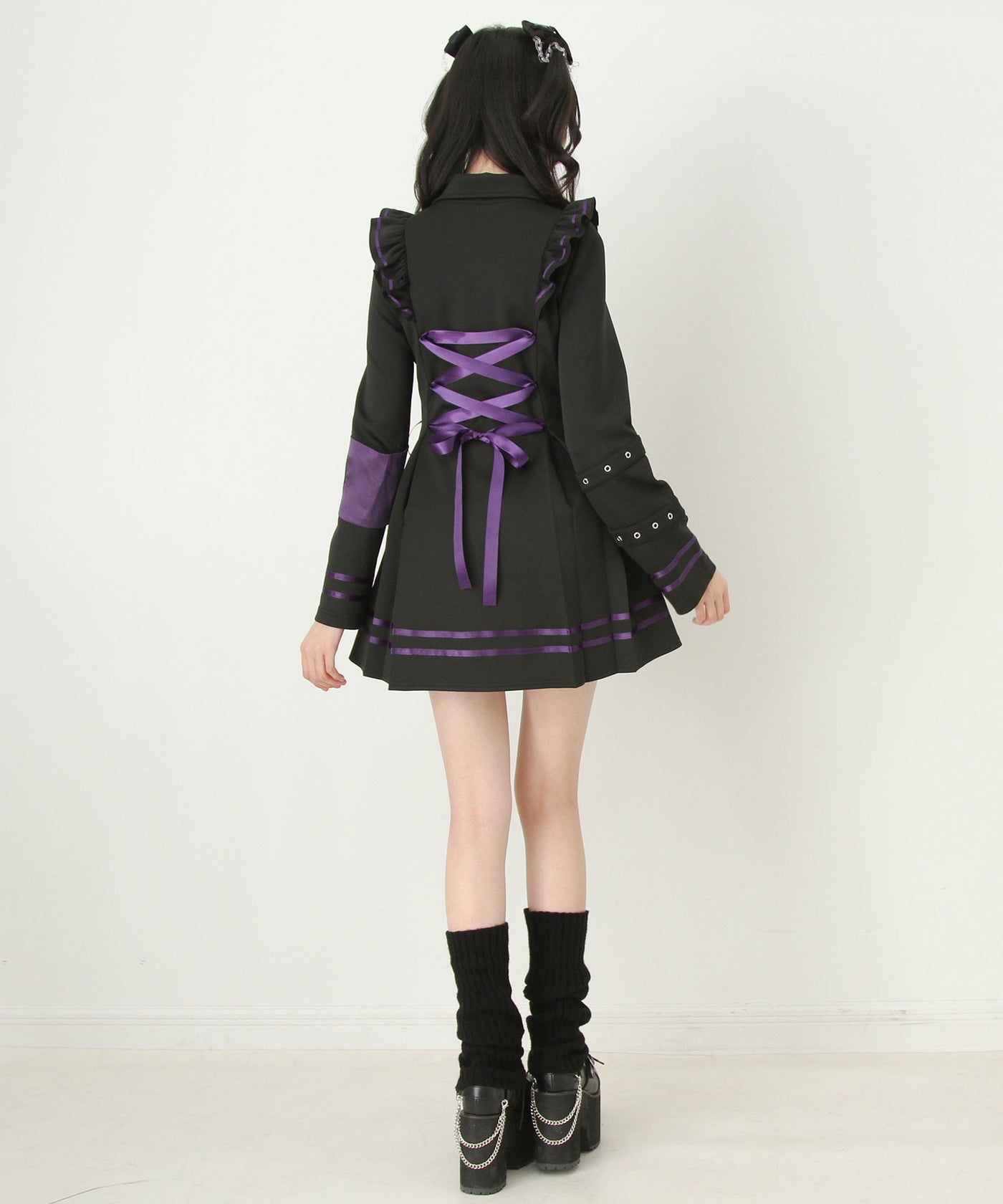 秋冬新作クーポン対象】十字架アームバンドサイドレースアップフリル