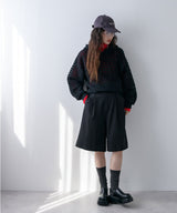 透かし編みフーディーメッシュプルオーバーニット