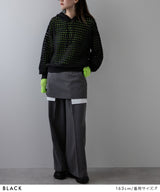 透かし編みフーディーメッシュプルオーバーニット