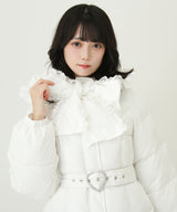 【予約　10/31発送】ビッグボウタイリボンAラインフェイクダウンコート【中綿】