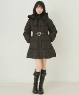 【予約　10/31発送】ビッグボウタイリボンAラインフェイクダウンコート【中綿】