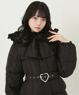 【予約　10/31発送】ビッグボウタイリボンAラインフェイクダウンコート【中綿】